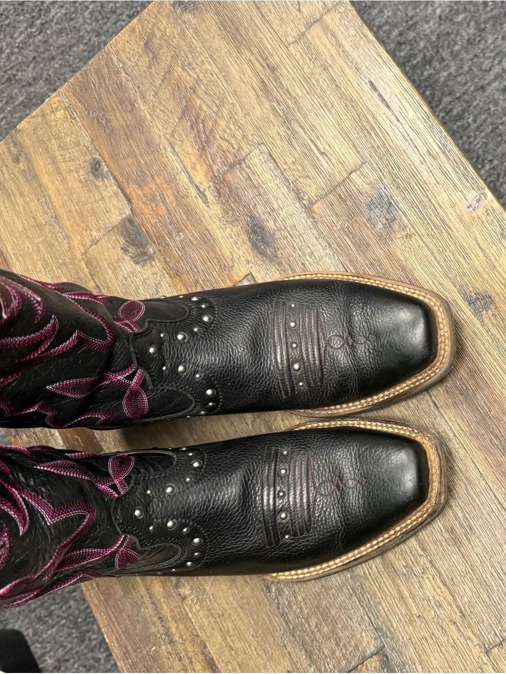 ARIAT Women's Studded Western boots - Square Toe - Cowgirl Black Size 7 - Picture 5 of 7